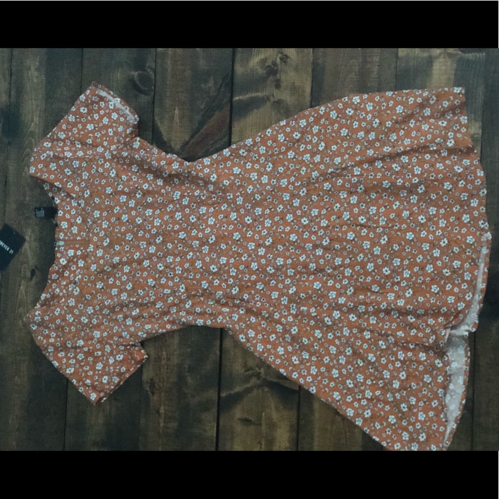 Orange floral dress